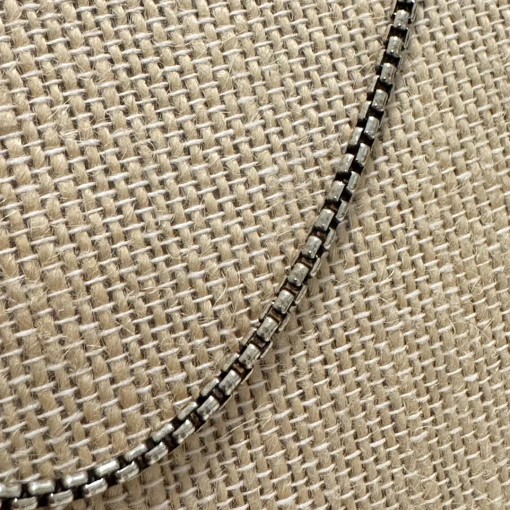 David Yurman .925 Box Chain Necklace w/14K Gold DY Tag 20” Length - Picture 2 of 6